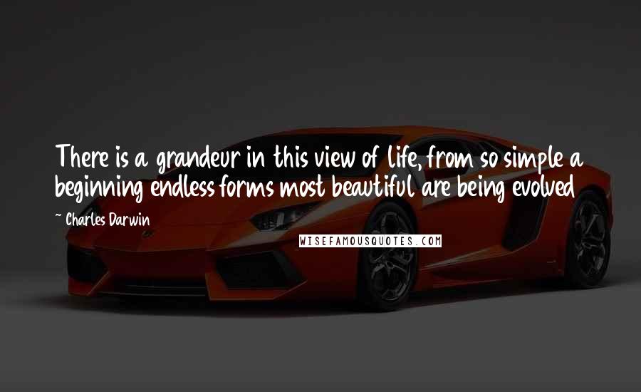 Charles Darwin Quotes: There is a grandeur in this view of life, from so simple a beginning endless forms most beautiful are being evolved