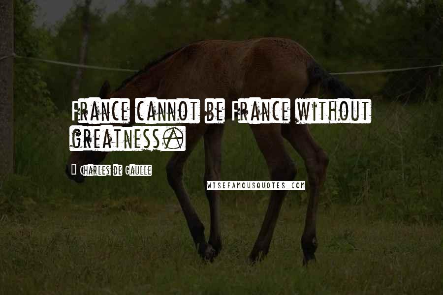 Charles De Gaulle Quotes: France cannot be France without greatness.