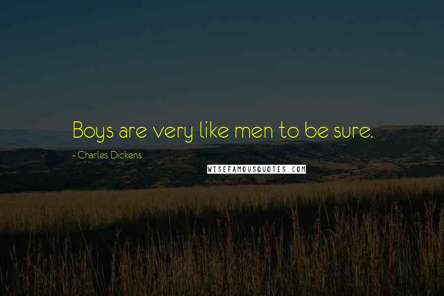 Charles Dickens Quotes: Boys are very like men to be sure.