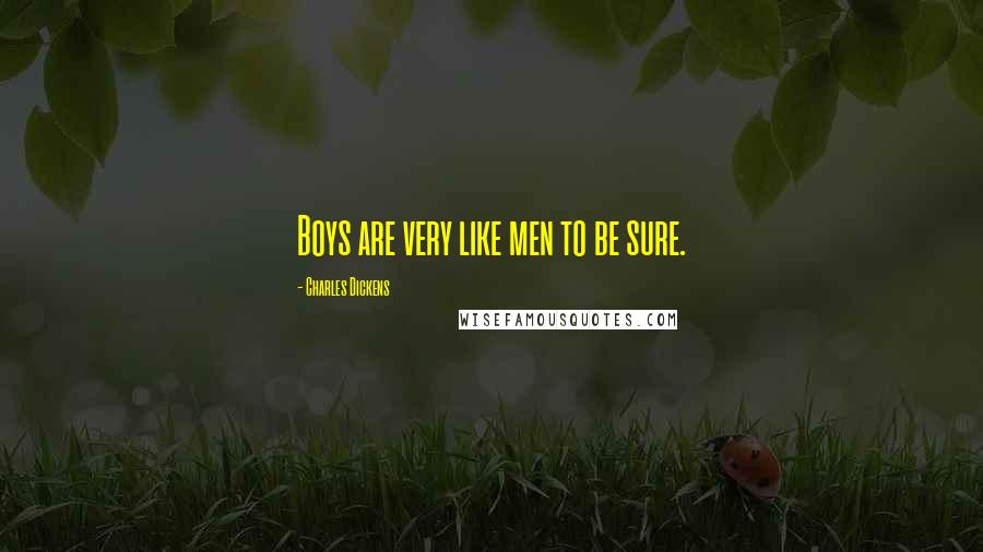 Charles Dickens Quotes: Boys are very like men to be sure.