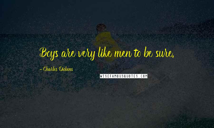 Charles Dickens Quotes: Boys are very like men to be sure.