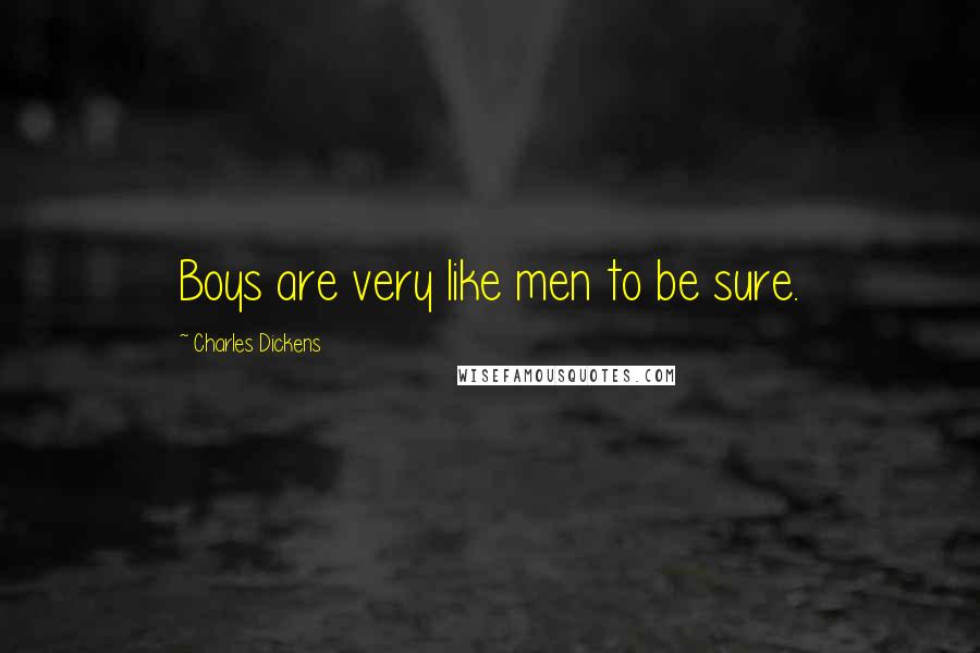 Charles Dickens Quotes: Boys are very like men to be sure.