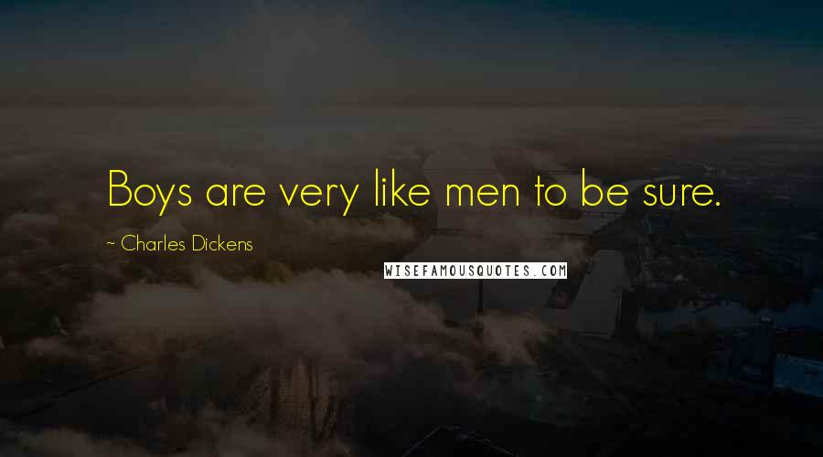 Charles Dickens Quotes: Boys are very like men to be sure.