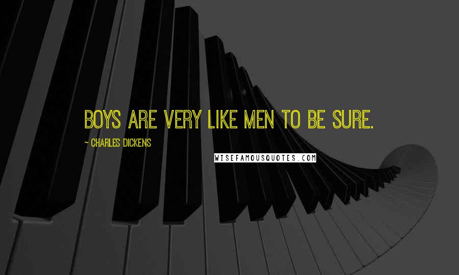 Charles Dickens Quotes: Boys are very like men to be sure.