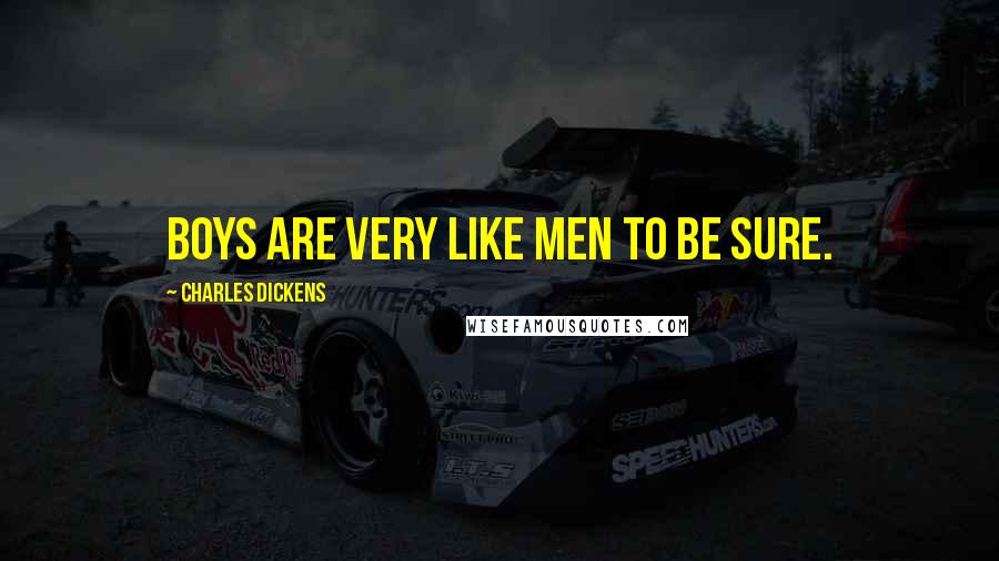 Charles Dickens Quotes: Boys are very like men to be sure.