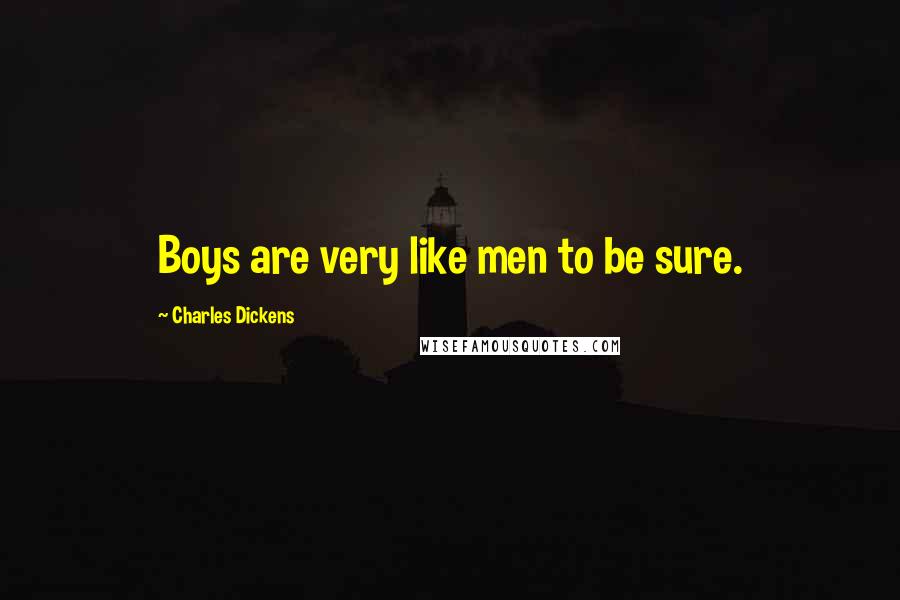 Charles Dickens Quotes: Boys are very like men to be sure.