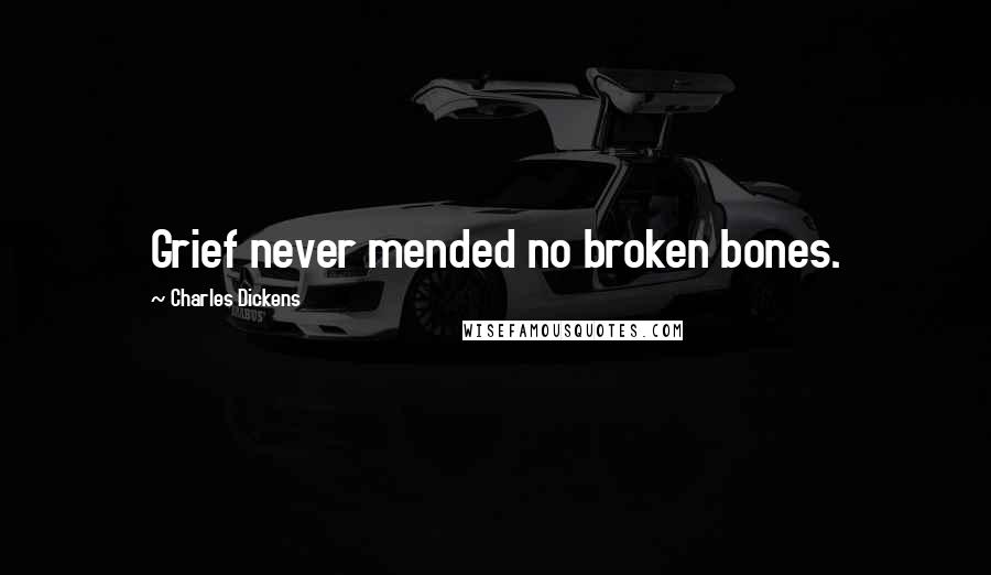 Charles Dickens Quotes: Grief never mended no broken bones.