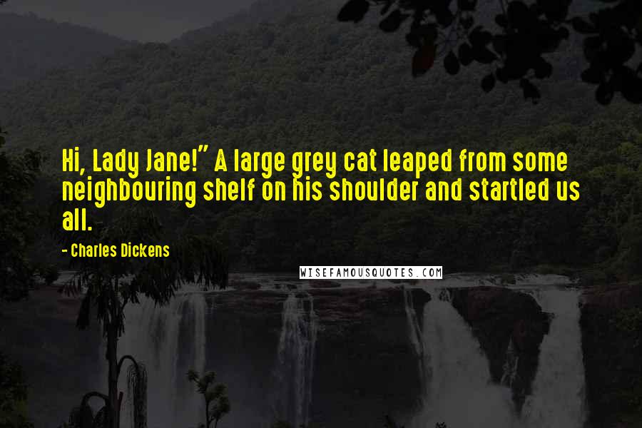 Charles Dickens Quotes: Hi, Lady Jane!" A large grey cat leaped from some neighbouring shelf on his shoulder and startled us all.