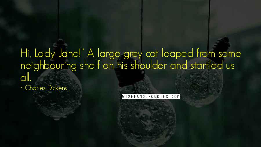 Charles Dickens Quotes: Hi, Lady Jane!" A large grey cat leaped from some neighbouring shelf on his shoulder and startled us all.
