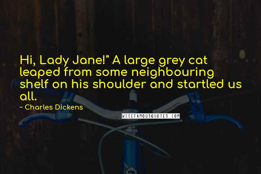 Charles Dickens Quotes: Hi, Lady Jane!" A large grey cat leaped from some neighbouring shelf on his shoulder and startled us all.
