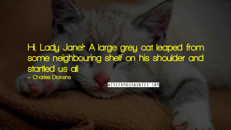 Charles Dickens Quotes: Hi, Lady Jane!" A large grey cat leaped from some neighbouring shelf on his shoulder and startled us all.