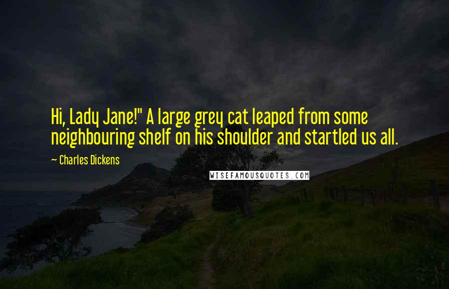 Charles Dickens Quotes: Hi, Lady Jane!" A large grey cat leaped from some neighbouring shelf on his shoulder and startled us all.