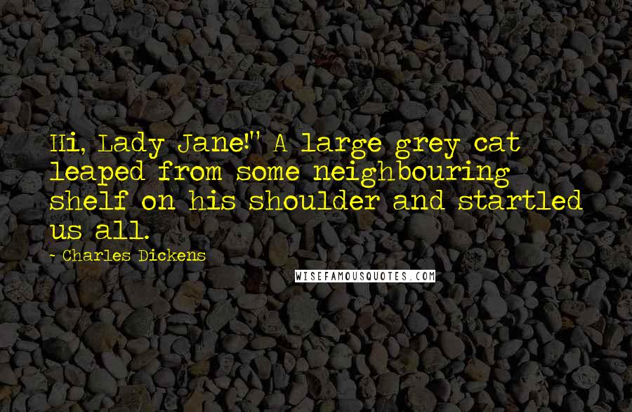 Charles Dickens Quotes: Hi, Lady Jane!" A large grey cat leaped from some neighbouring shelf on his shoulder and startled us all.