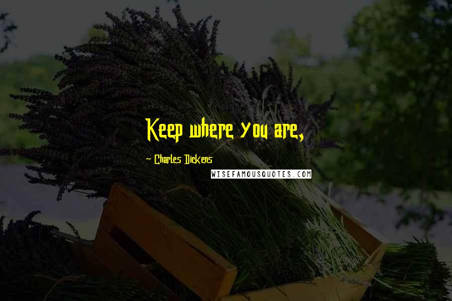 Charles Dickens Quotes: Keep where you are,