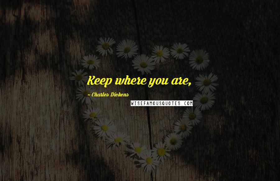 Charles Dickens Quotes: Keep where you are,