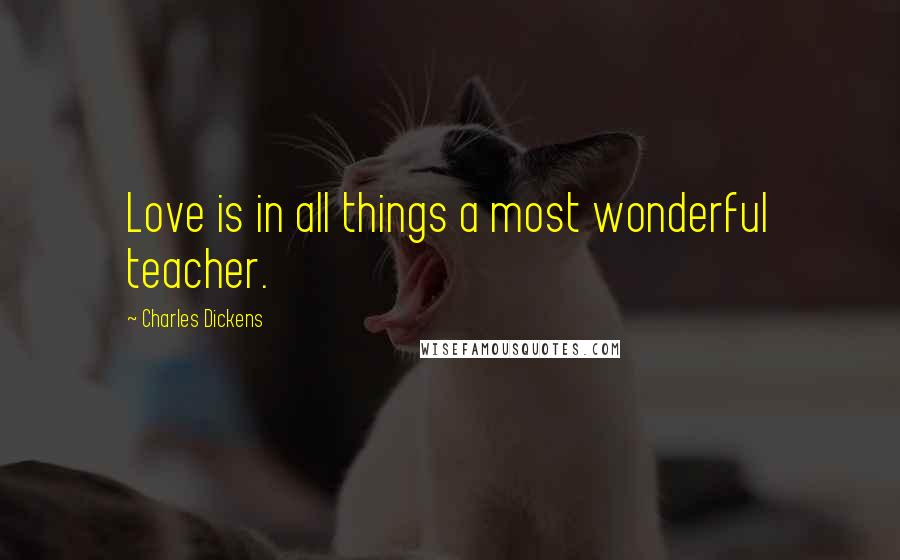 Charles Dickens Quotes: Love is in all things a most wonderful teacher.