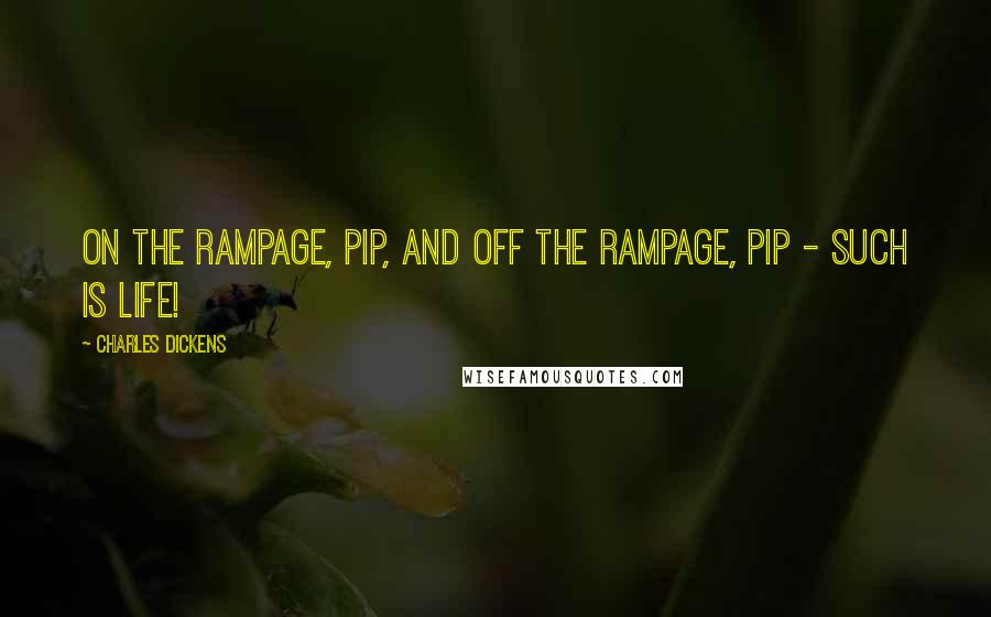 Charles Dickens Quotes: On the Rampage, Pip, and off the Rampage, Pip - such is Life!