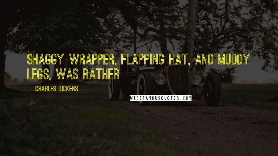 Charles Dickens Quotes: Shaggy wrapper, flapping hat, and muddy legs, was rather