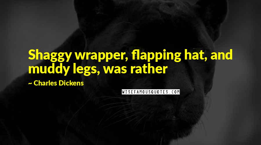 Charles Dickens Quotes: Shaggy wrapper, flapping hat, and muddy legs, was rather