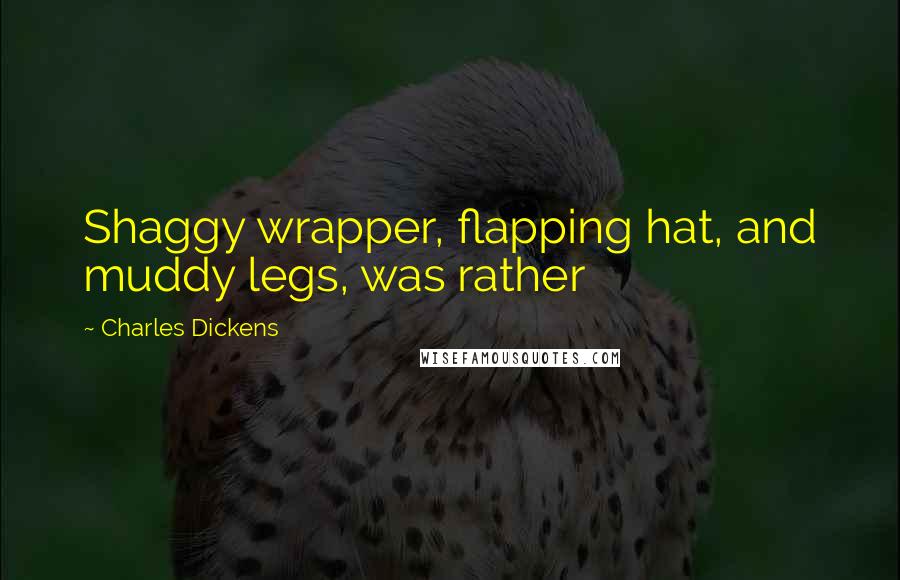 Charles Dickens Quotes: Shaggy wrapper, flapping hat, and muddy legs, was rather