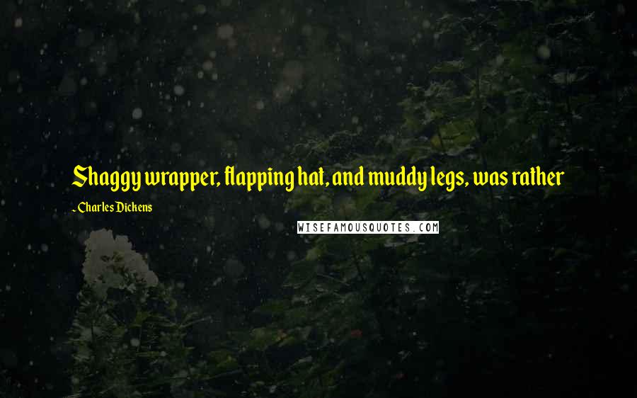 Charles Dickens Quotes: Shaggy wrapper, flapping hat, and muddy legs, was rather