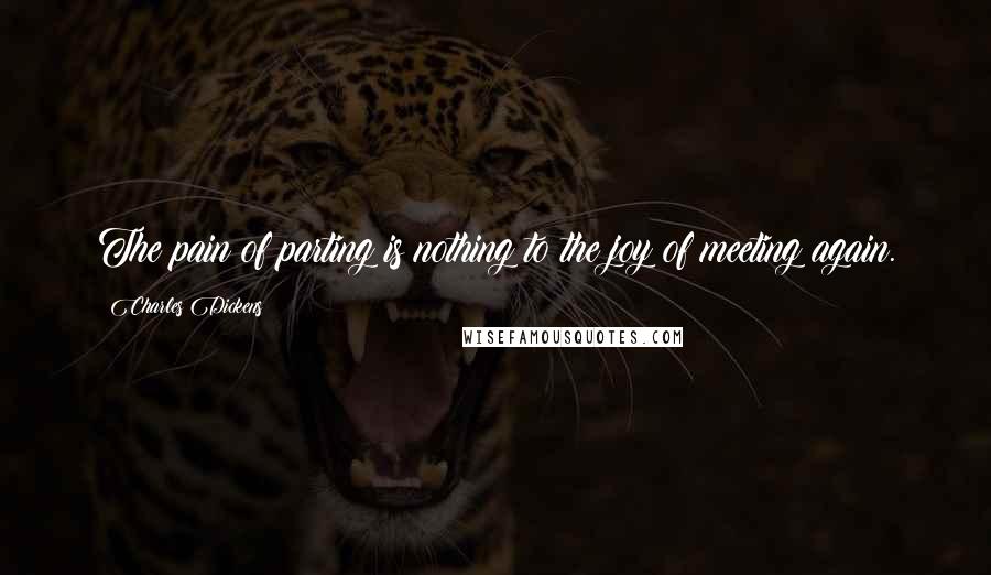 Charles Dickens Quotes: The pain of parting is nothing to the joy of meeting again.