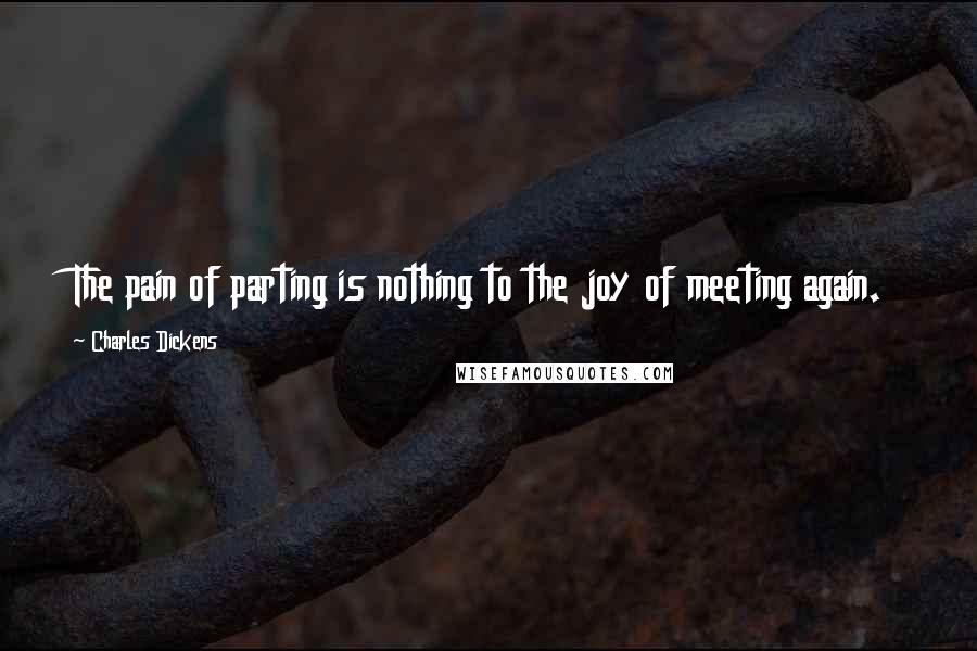 Charles Dickens Quotes: The pain of parting is nothing to the joy of meeting again.