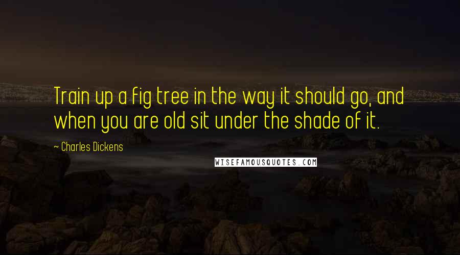 Charles Dickens Quotes: Train up a fig tree in the way it should go, and when you are old sit under the shade of it.
