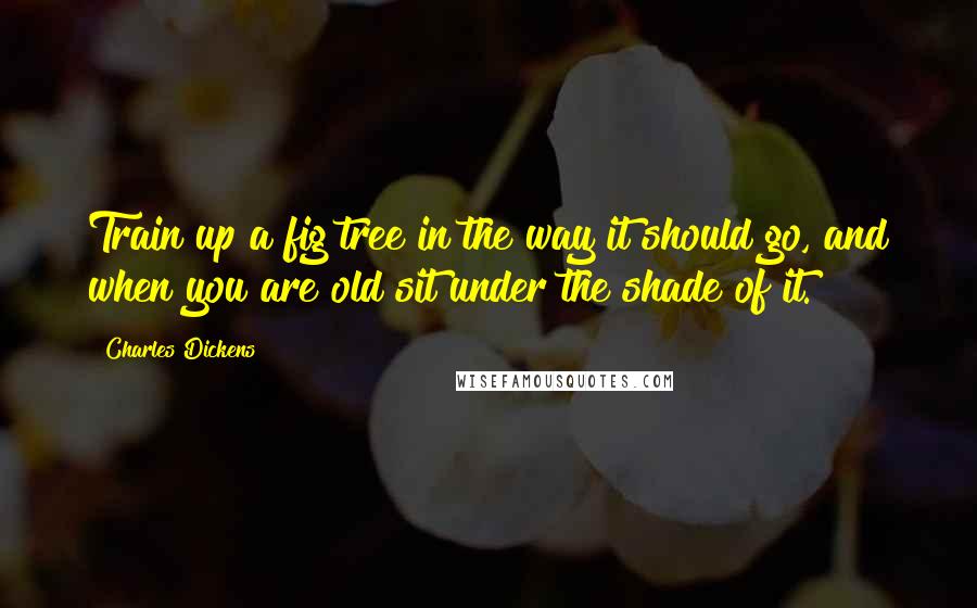 Charles Dickens Quotes: Train up a fig tree in the way it should go, and when you are old sit under the shade of it.