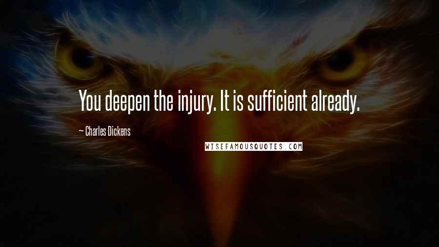 Charles Dickens Quotes: You deepen the injury. It is sufficient already.
