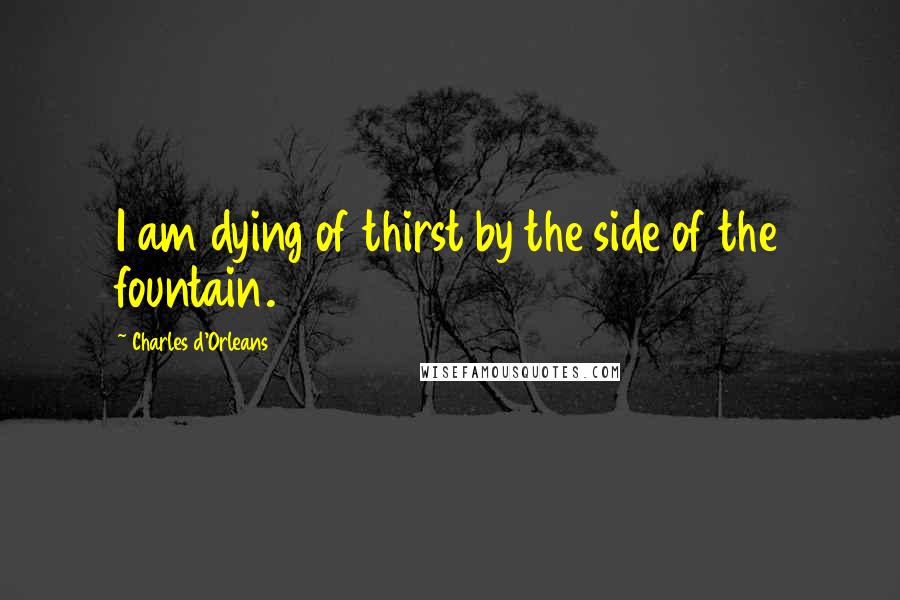 Charles D'Orleans Quotes: I am dying of thirst by the side of the fountain.