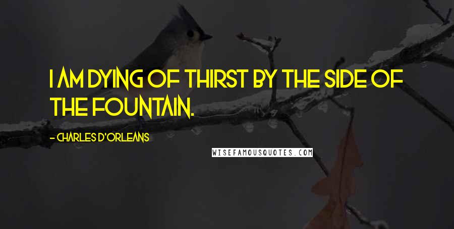 Charles D'Orleans Quotes: I am dying of thirst by the side of the fountain.