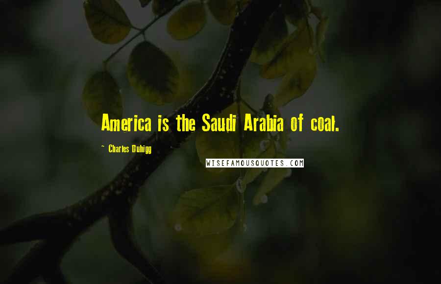 Charles Duhigg Quotes: America is the Saudi Arabia of coal.