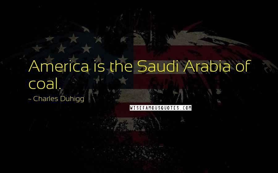 Charles Duhigg Quotes: America is the Saudi Arabia of coal.