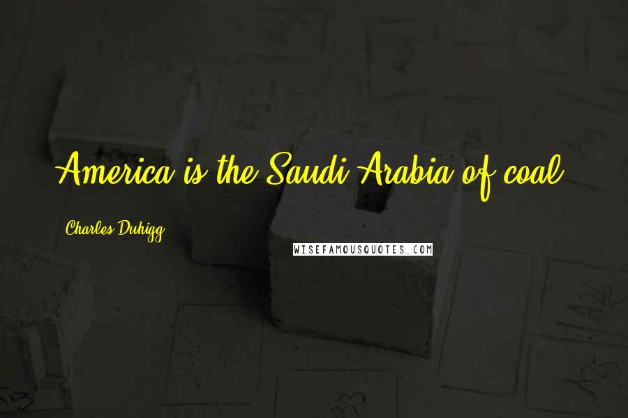 Charles Duhigg Quotes: America is the Saudi Arabia of coal.