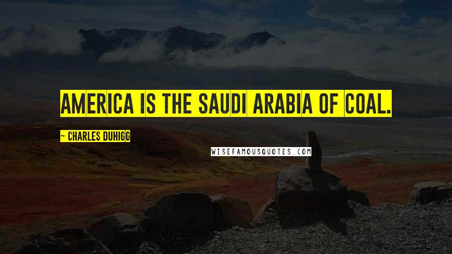 Charles Duhigg Quotes: America is the Saudi Arabia of coal.