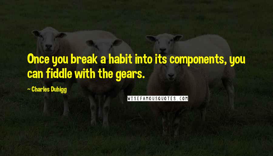 Charles Duhigg Quotes: Once you break a habit into its components, you can fiddle with the gears.