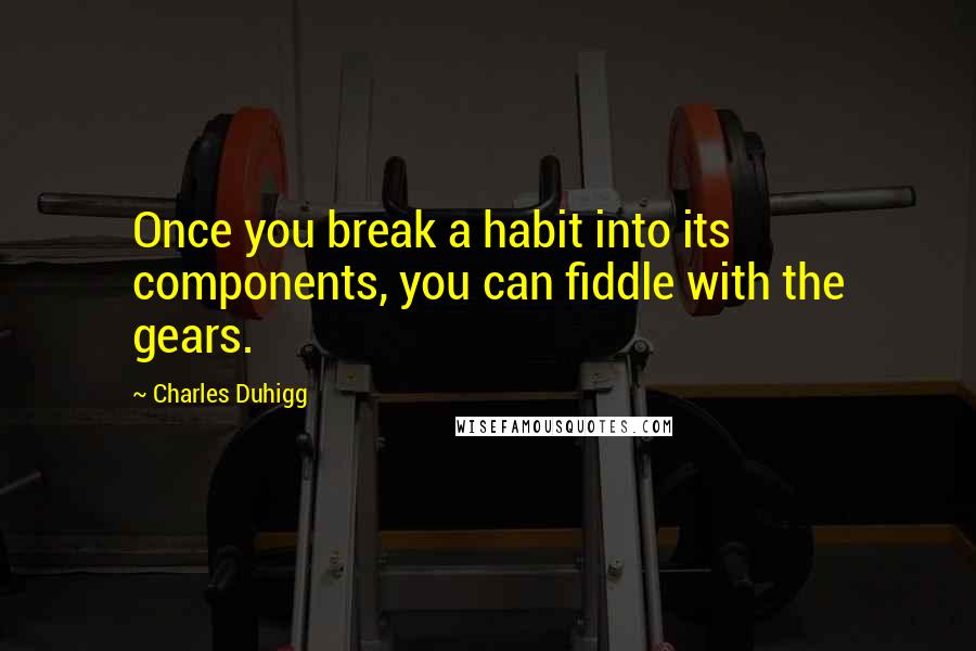 Charles Duhigg Quotes: Once you break a habit into its components, you can fiddle with the gears.