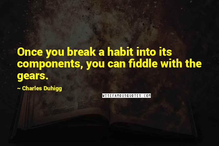 Charles Duhigg Quotes: Once you break a habit into its components, you can fiddle with the gears.