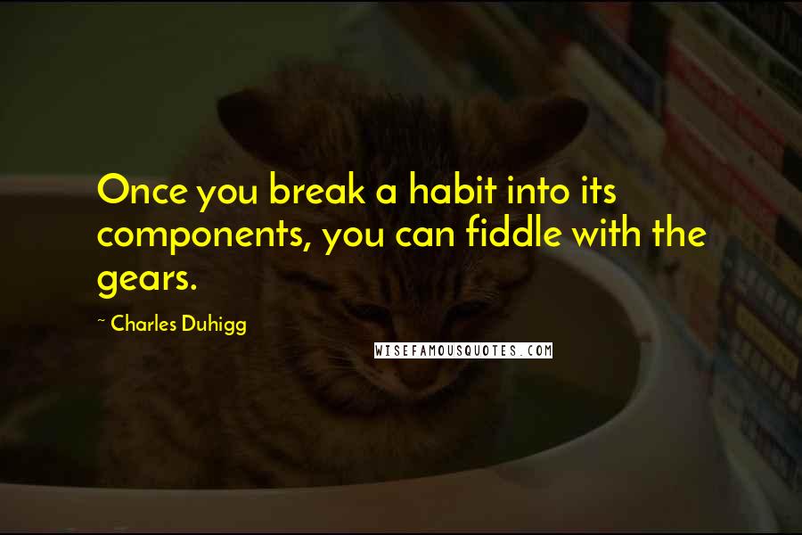 Charles Duhigg Quotes: Once you break a habit into its components, you can fiddle with the gears.