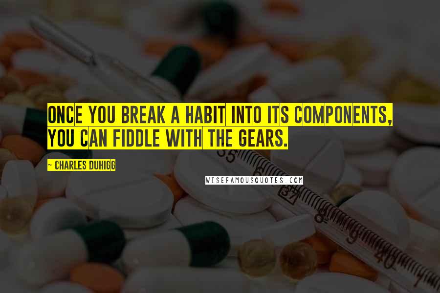 Charles Duhigg Quotes: Once you break a habit into its components, you can fiddle with the gears.