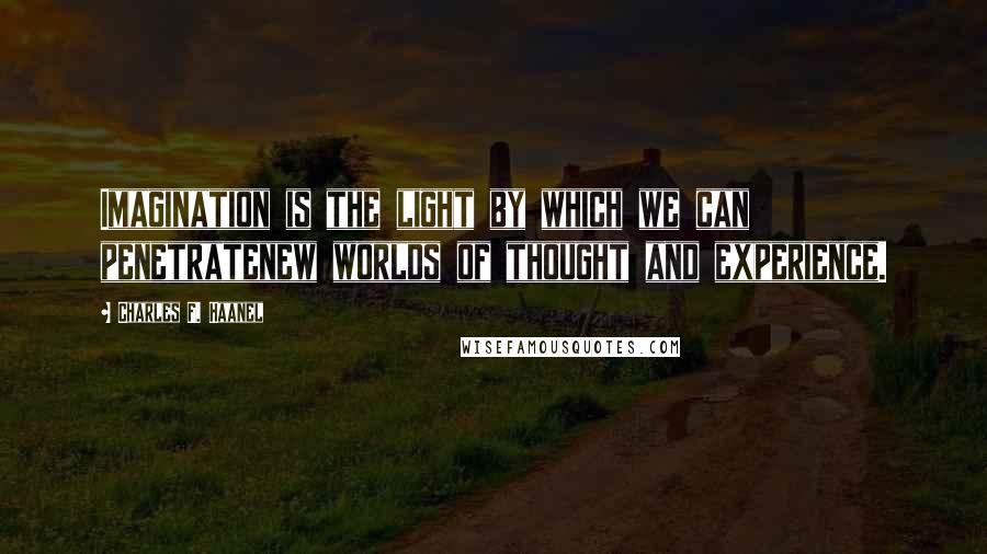 Charles F. Haanel Quotes: Imagination is the light by which we can penetratenew worlds of thought and experience.
