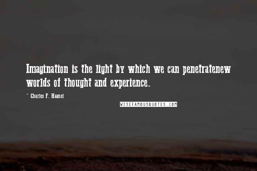 Charles F. Haanel Quotes: Imagination is the light by which we can penetratenew worlds of thought and experience.