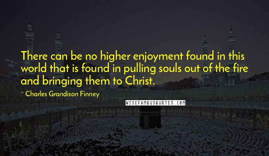 Charles Grandison Finney Quotes: There can be no higher enjoyment found in this world that is found in pulling souls out of the fire and bringing them to Christ.