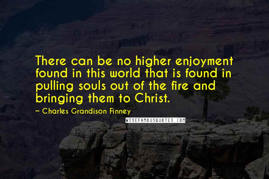 Charles Grandison Finney Quotes: There can be no higher enjoyment found in this world that is found in pulling souls out of the fire and bringing them to Christ.
