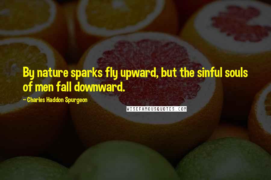 Charles Haddon Spurgeon Quotes: By nature sparks fly upward, but the sinful souls of men fall downward.