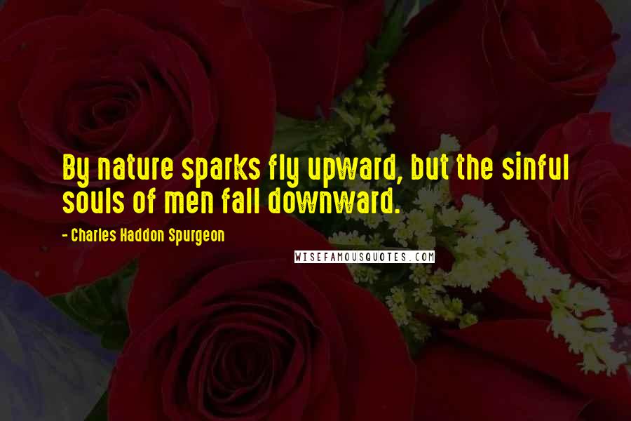Charles Haddon Spurgeon Quotes: By nature sparks fly upward, but the sinful souls of men fall downward.