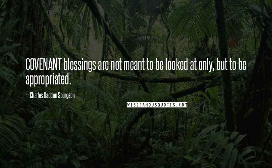 Charles Haddon Spurgeon Quotes: COVENANT blessings are not meant to be looked at only, but to be appropriated.