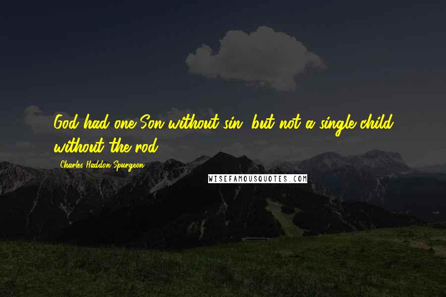 Charles Haddon Spurgeon Quotes: God had one Son without sin, but not a single child without the rod.