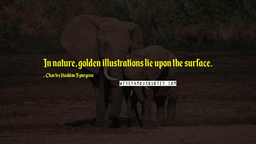 Charles Haddon Spurgeon Quotes: In nature, golden illustrations lie upon the surface.